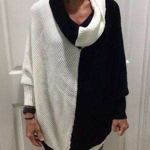 Black and white checkered poncho